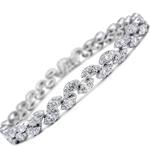 دستبند الماس تراش برلیان با طلای سفید طرح مارکیز قلم خور مدل: bgd2047