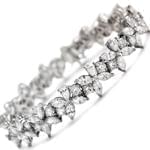 ddدستبند الماس تراش برلیان و مارکیز با طلای سفید طرح فلاور مدل: bgd2048