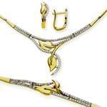 سرویس جواهر الماس تراش برلیان با طلای زرد و سفید طرح عروس مدل: bset2147