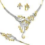 سرویس جواهر الماس تراش برلیان با طلای زرد و سفید طرح عروس مدل: bset2148