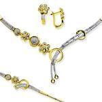 سرویس جواهر الماس تراش برلیان با طلای زرد و سفید طرح عروس مدل: bset2149