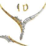 سرویس جواهر الماس تراش برلیان با طلای زرد و سفید طرح عروس مدل: bset2155