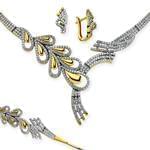 سرویس جواهر تراش برلیان با طلای زرد و سفید طرح عروس مدل: bset2157