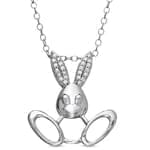 آویز کودکانه جواهر با نگین الماس تراش برلیان طرح خرگوش مدل: pgb2010