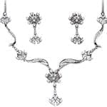 سرویس طلا و جواهر با نگین الماس تراش برلیان طرح فلاور مدل: bset2158