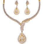 سرویس طلا و جواهر با نگین الماس تراش برلیان و باگت مدل: bset2161