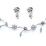 سرویس طلا و جواهر با نگین الماس تراش برلیان طرح فلاور مدل: bset2164