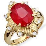 انگشتر جواهر زنانه یاقوت قرمز و الماس تراش برلیان: مدل rgf1382