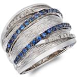 انگشتر جواهر زنانه یاقوت کبود و الماس تراش برلیان: مدل rgf13806