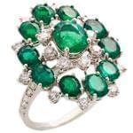 انگشتر جواهر زنانه زمرد و الماس تراش برلیان: مدل rgf1390