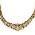 گردنبند جواهر با نگین الماس تراش برلیان و طلای زرد مدل: ndf1303