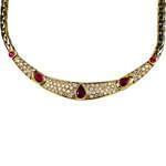 گردنبند جواهر با نگین یاقوت قرمز و الماس تراش برلیان مدل: ndf1304