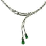 گردنبند جواهر با نگین زمرد و الماس تراش برلیان مدل: ndf1306