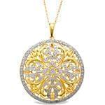 آویز الماس تراش برلیان با طلای زرد و سفید مدل: pdb2089