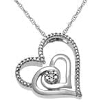 آویز الماس تراش برلیان با طلای سفید طرح قلب مدل: pdb2092