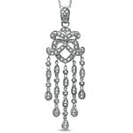 آویز الماس تراش برلیان با طلای سفید مدل: pdb2093