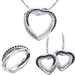 نیم ست طلا سفید با نگین یاقوت مدل: hsdf1185