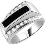 انگشتر جواهر با نگین انیکس و الماس تراش برلیان طرح رجال: مدل rgm1395