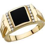 انگشتر جواهر با نگین انیکس و الماس تراش برلیان طرح رجال: مدل rgm1398