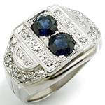 انگشتر جواهر با نگین یاقوت کبود و الماس تراش برلیان طرح رجال: مدل rgm1399