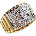 انگشتر جواهر با نگین الماس تراش برلیان طرح رجال: مدل rgm1403