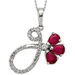 آویز جواهر با نگین یاقوت قرمز و الماس تراش برلیان مدل: npdf1246