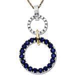 آویز جواهر با نگین یاقوت کبود و الماس تراش برلیان مدل: npdf1247