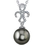 آویز جواهر با نگین مروارید و الماس تراش برلیان مدل: npdf1248