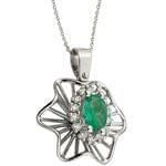 آویز جواهر با نگین زمرد و الماس تراش برلیان مدل: npdf1249