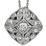 آویز الماس تراش برلیان با طلای سفید مدل: pdb2099