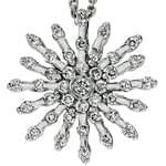 آویز الماس تراش برلیان با طلای سفید طرح دانه برف مدل: pdb2104