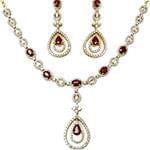 سرویس جواهر طلا زرد با نگین یاقوت و الماس تراش برلیان مدل: bset20170