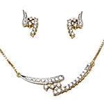 سرویس جواهر طلا زرد با نگین الماس تراش برلیان مدل: bset2172