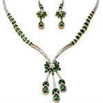 سرویس جواهر طلا زرد با نگین زمرد و الماس تراش برلیان مدل: bset2173