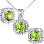 نیم ست طلا سفید با نگین زبرجد و برلیان مدل: hsdf1158