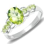 انگشتر جواهر طلا سفید با نگین زبرجد: مدل rgf1295