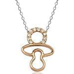 آویز بچه گانه جواهر با نگین الماس تراش برلیان طرح پستونک طلا زرد مدل: pgb2015