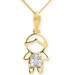 آویز بچه گانه جواهر با نگین الماس تراش برلیان طرح دخترک مدل: pgb2019