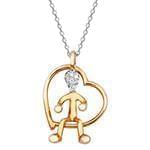 آویز بچه گانه جواهر با نگین الماس تراش برلیان طرح پسرک و قلب مدل: pgb2021