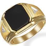 انگشتر جواهر با نگین انیکس و الماس تراش برلیان طرح رجال: مدل rgm1412