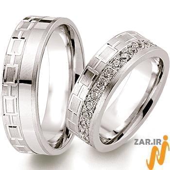 حلقه ست عروسی جواهر با نگین الماس تراش برلیان مدل: srd1299