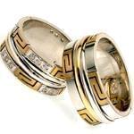 حلقه ست عروسی جواهر با نگین الماس تراش برلیان طرح ورساچی مدل: srd1301