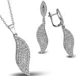 نیم ست گوشواره و آویز الماس تراش برلیان: مدل hdset2031