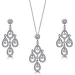 نیم ست گوشواره و آویز الماس تراش برلیان : مدل hdset2036