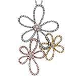 آویز الماس تراش برلیان با طلای زرد،سفید و رزگلد طرح فلاور مدل: pdb2111