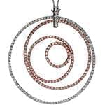 آویز الماس تراش برلیان با طلای سفید و رزگلد مدل: pdb2112