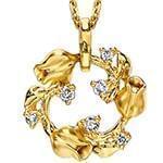 آویز الماس تراش برلیان با طلای زرد طرح لاله مدل: pdb2115