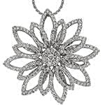 آویز الماس تراش برلیان با طلای سفید طرح فلاور مدل: pdb2117