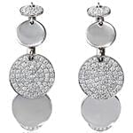 گوشواره آویزان جواهر الماس تراش برلیان با طلای سفید مدل: ebf2052