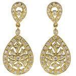 گوشواره جواهر الماس تراش برلیان با طلای زرد مدل: ebf2053